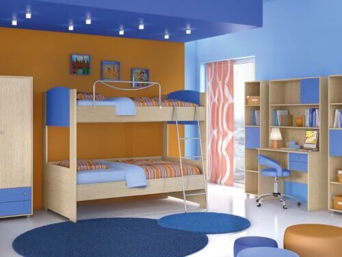 Bunk Bed N4 Latte With Lila Or Latte With Blue Or Latte With Green