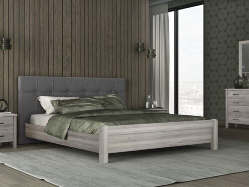 Bed N55 With Dark Grey Fabric & Ash Grey Furniture