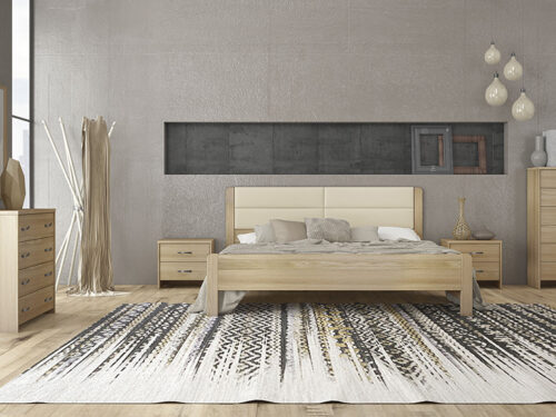 Bed N45d With Beige Technoderma & Latte Furniture