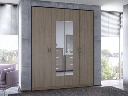 Wardrobe With Mirror Mocha