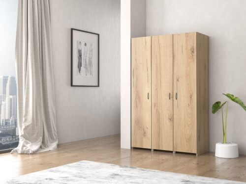 Wardrobe Without Drawers & Loft Honey