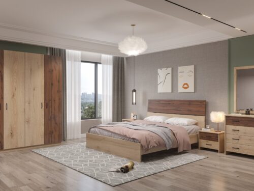 Bed N95 Honey With New Walnut Furniture