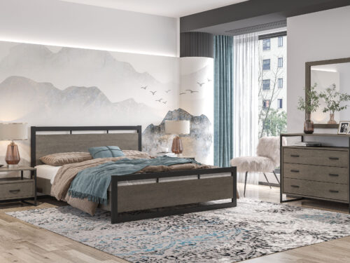 Bed N97 Light Dark Oak